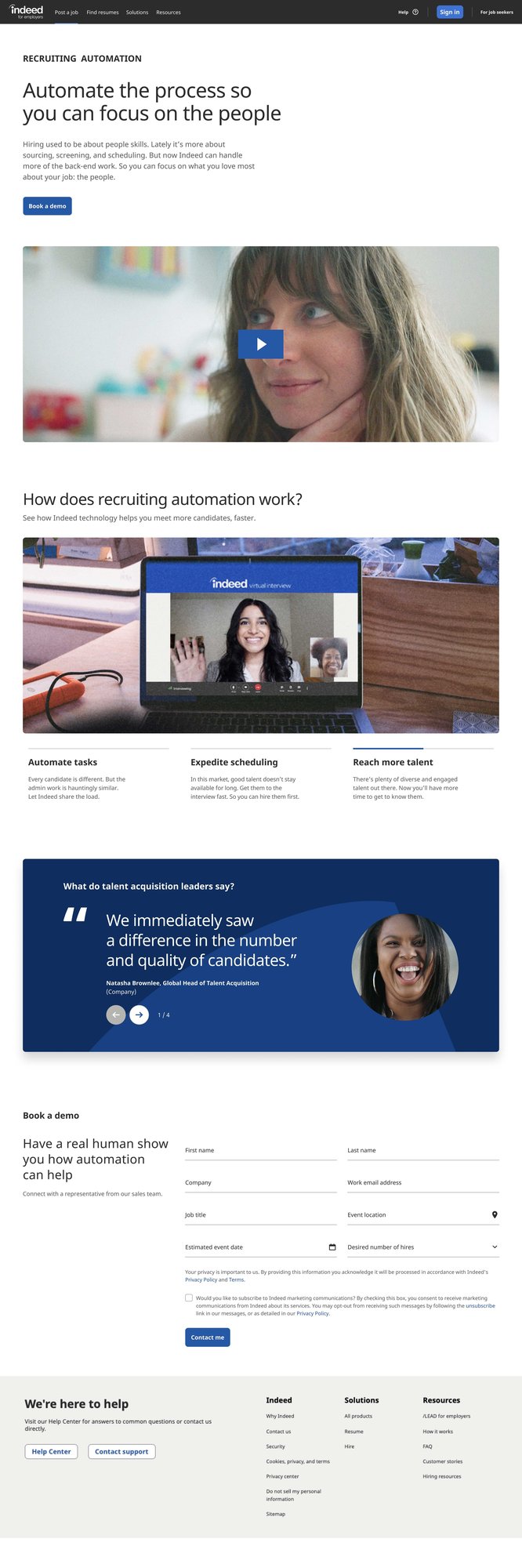 Recruiting Automation desktop first round iteration